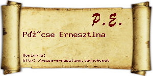 Pécse Ernesztina névjegykártya
